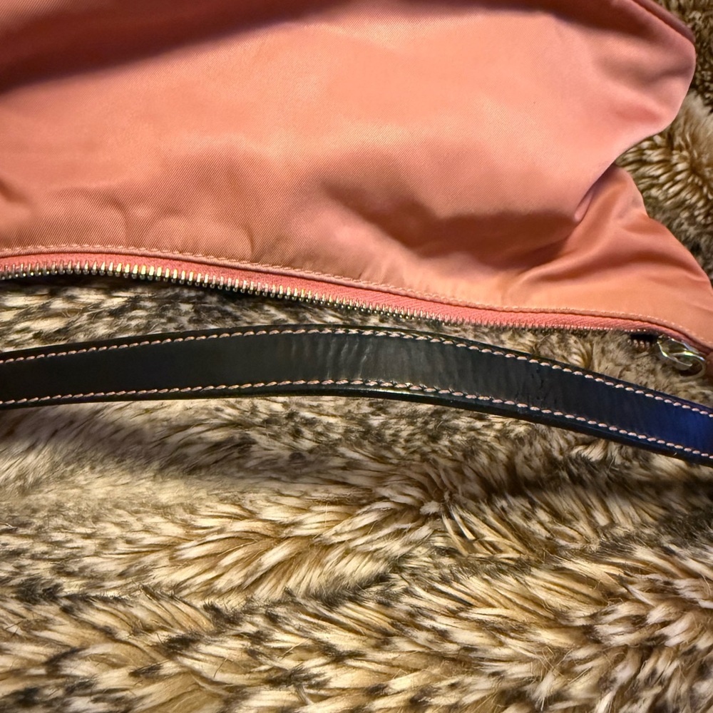 Prada Vintage Pink Nylon Bag Trimmed in Black Leather Used - Picture 14 of 16